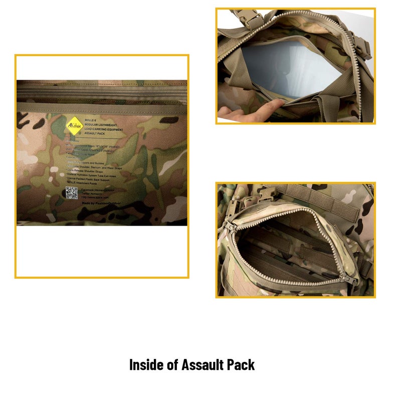 MT Military Army MOLLE 2 Tactical Assault Backpack, Rifleman 3 Day Pack, Medium Rucksack (Assault Pack UN) - Image 4